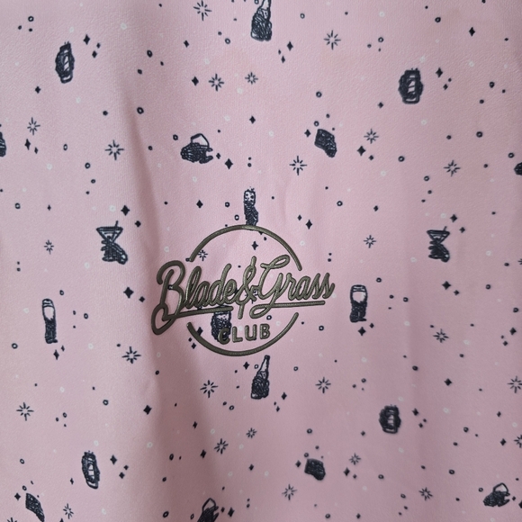 Blade & Grass Club Mens Short Sleeve Medium Golf Performance Polo All Over Print - Picture 4 of 8